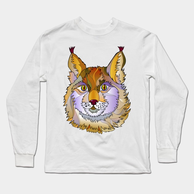 Lynx head Long Sleeve T-Shirt by Artist Natalja Cernecka